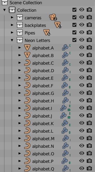 Neon Alphabet for your custom render design logo 3D model_10
