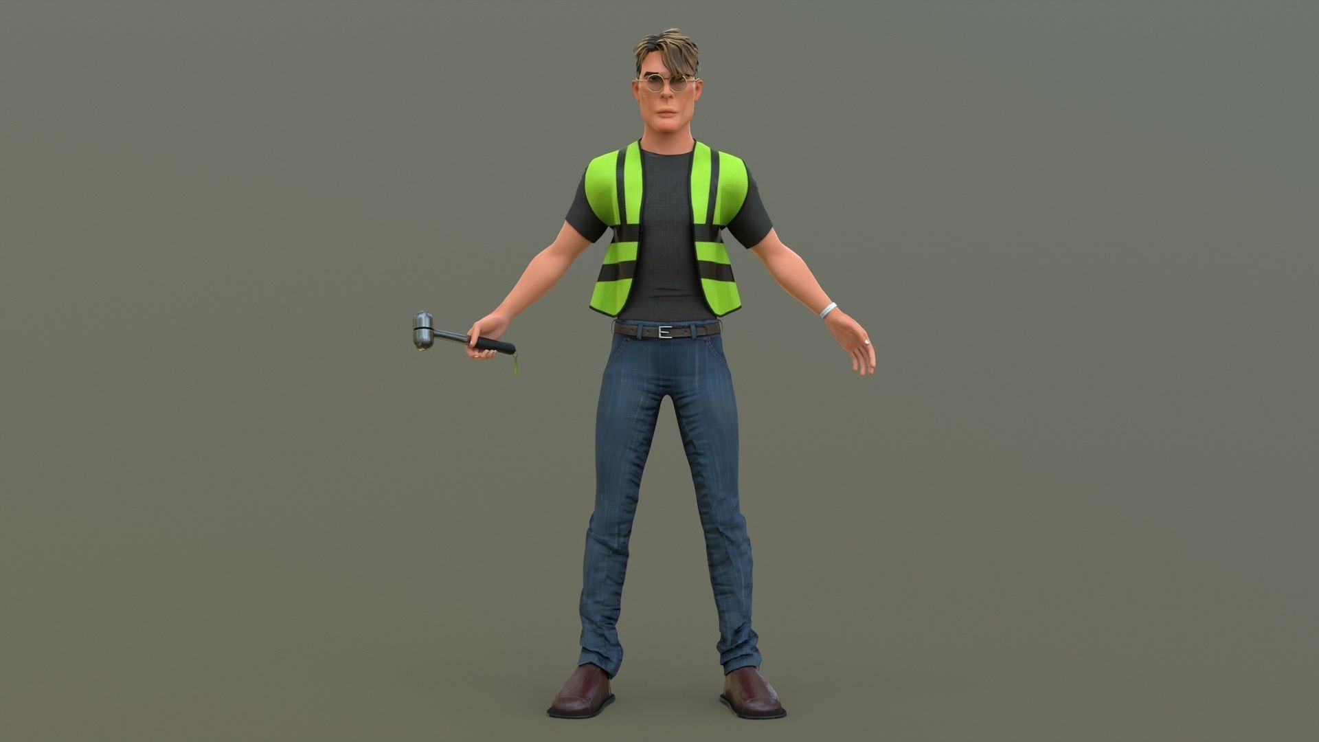 Stylized Engineer Character 3D model_34
