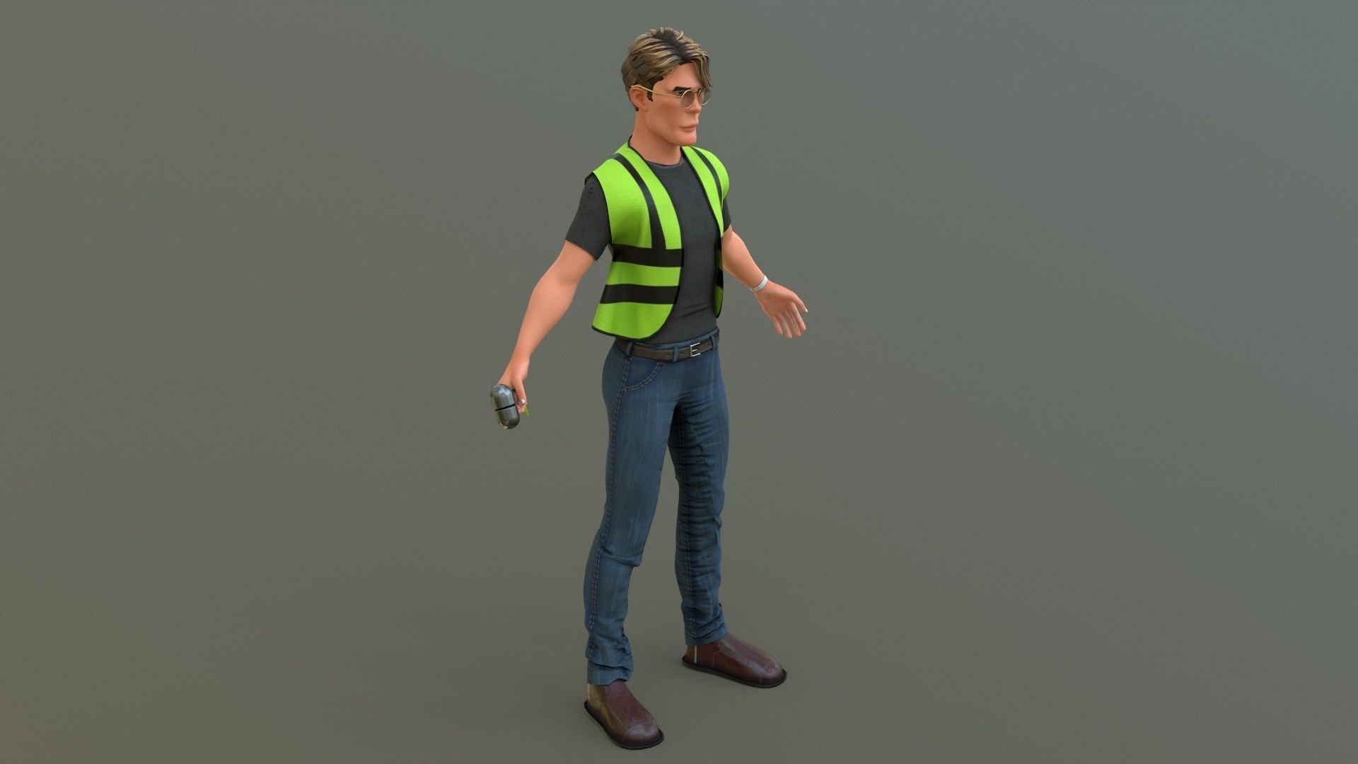 Stylized Engineer Character 3D model_36