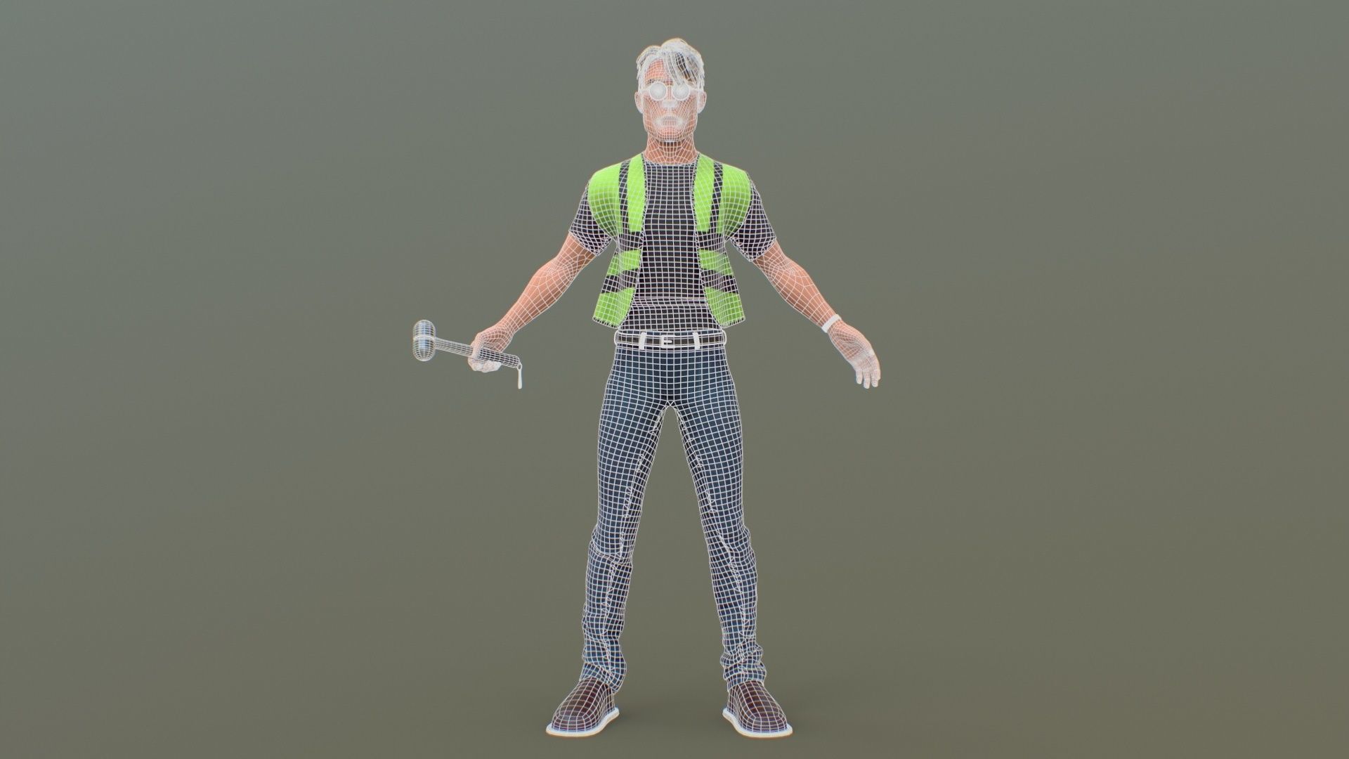 Stylized Engineer Character 3D model_20