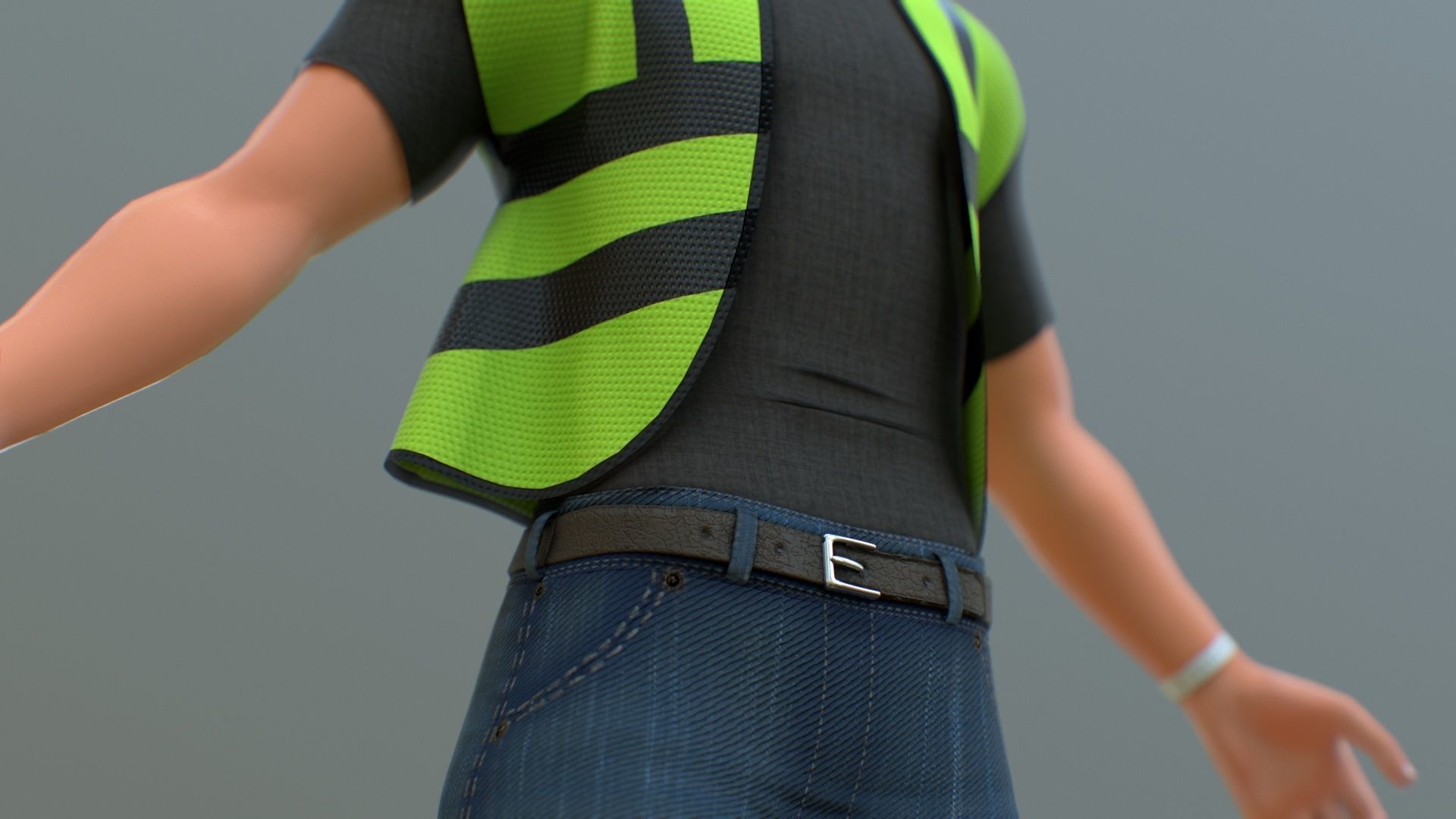 Stylized Engineer Character 3D model_9