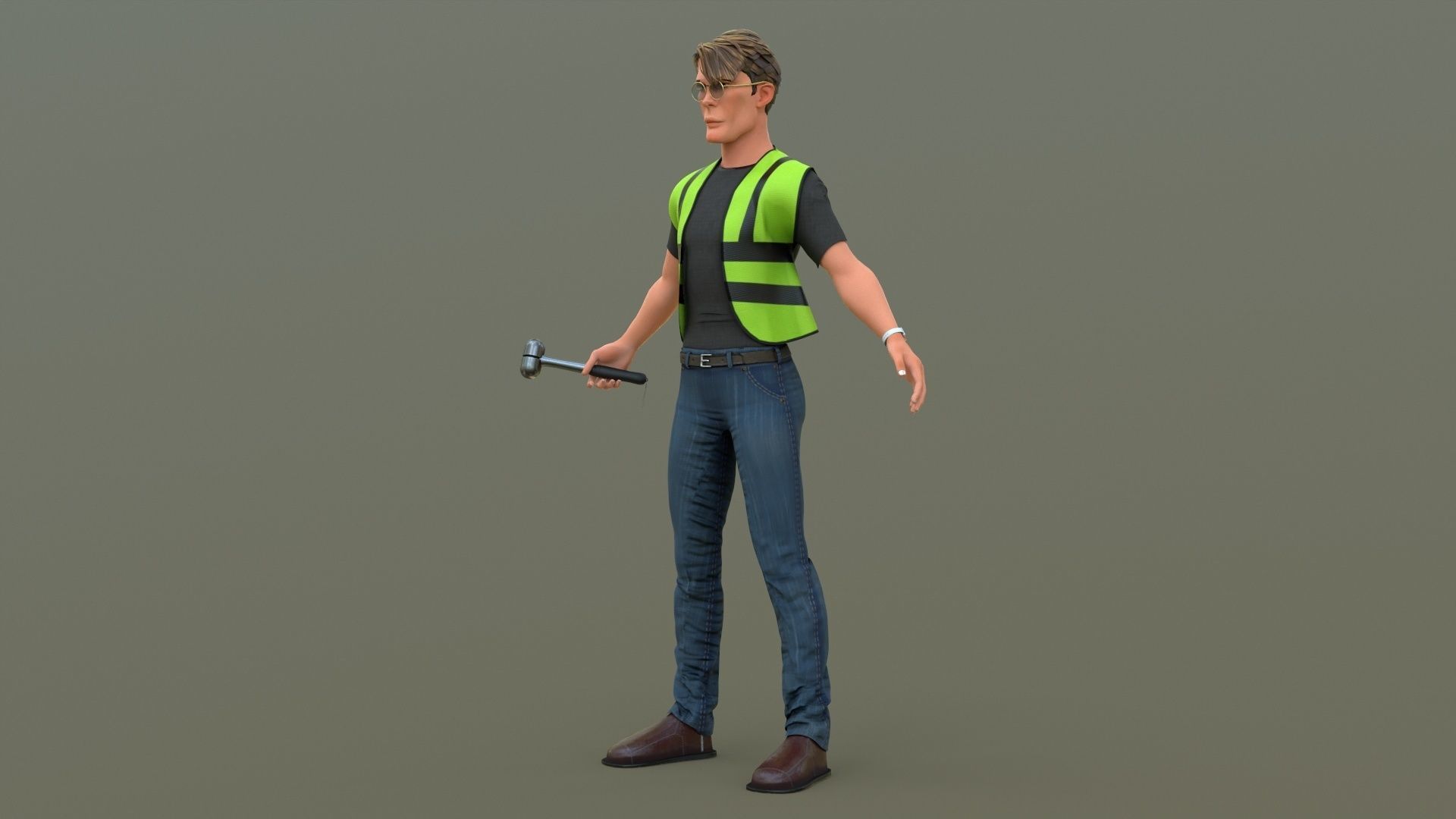Stylized Engineer Character 3D model_32