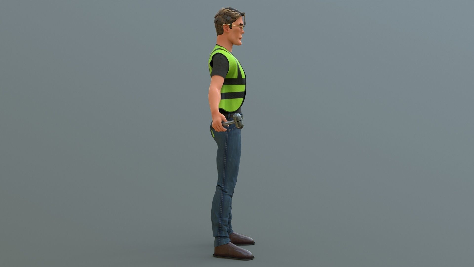 Stylized Engineer Character 3D model_37