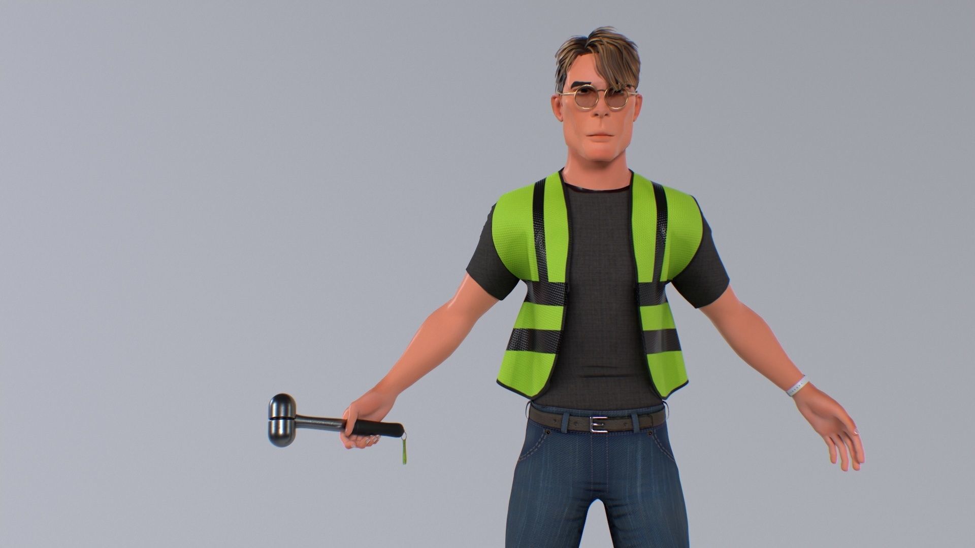 Stylized Engineer Character 3D model_61