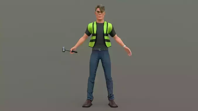 Stylized Engineer Character 3D model Stylized Engineer Character 3D model