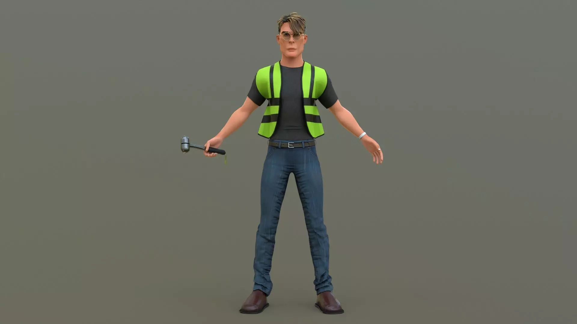 Stylized Engineer Character 3D model_0