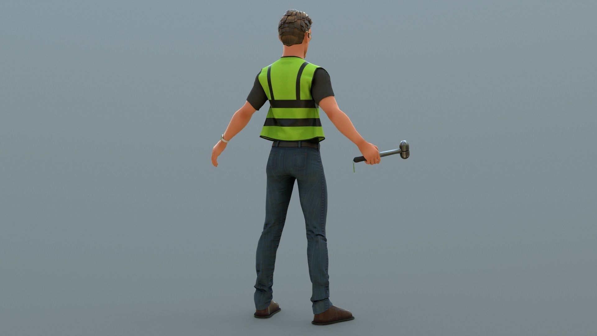 Stylized Engineer Character 3D model_4
