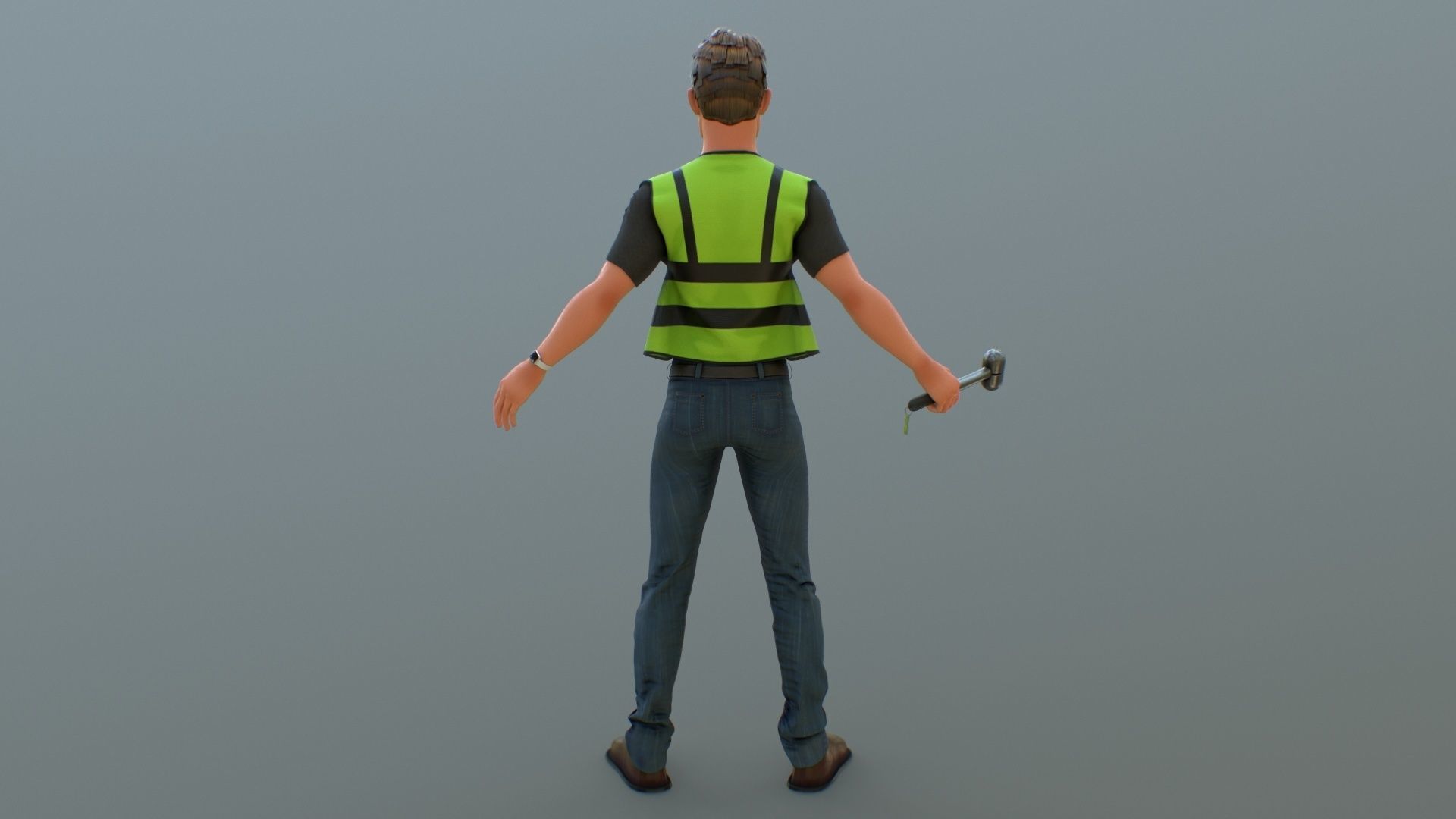 Stylized Engineer Character 3D model_3