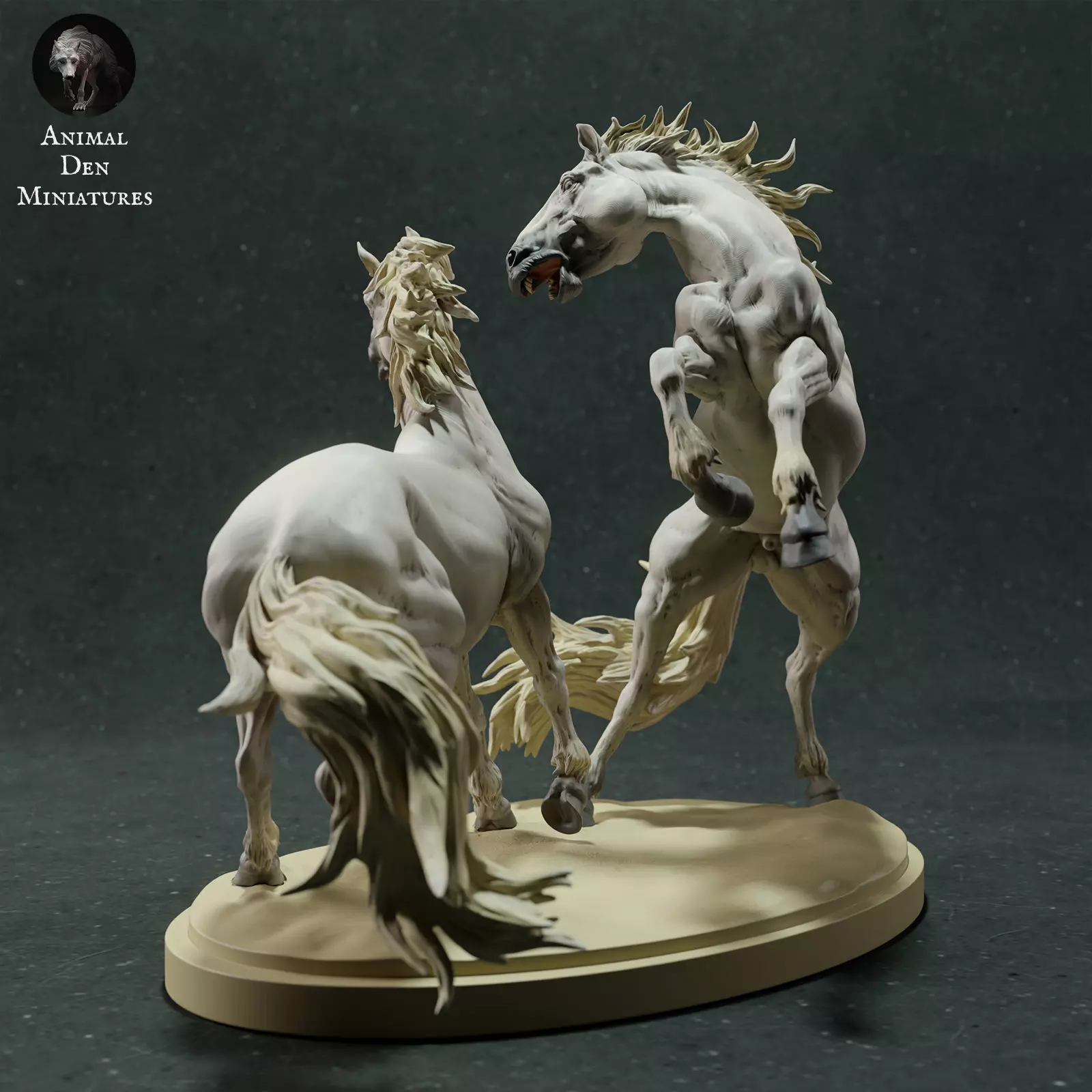 Camargue Horses - Stags Fight 3D print model