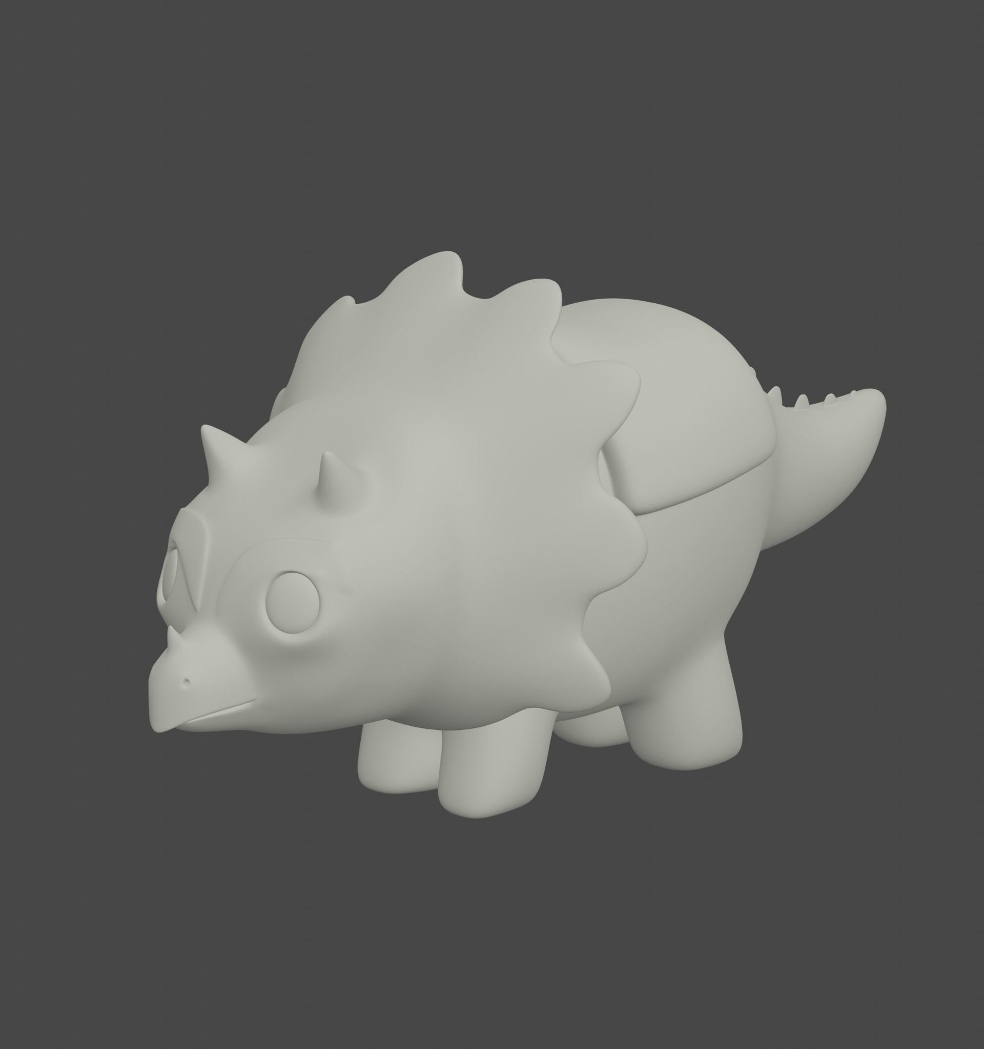 Cute triceraptor 3D print model_1
