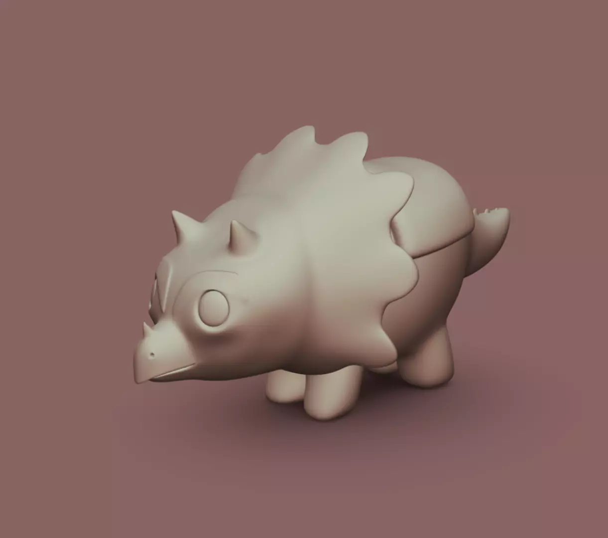 Cute triceraptor 3D print model_0