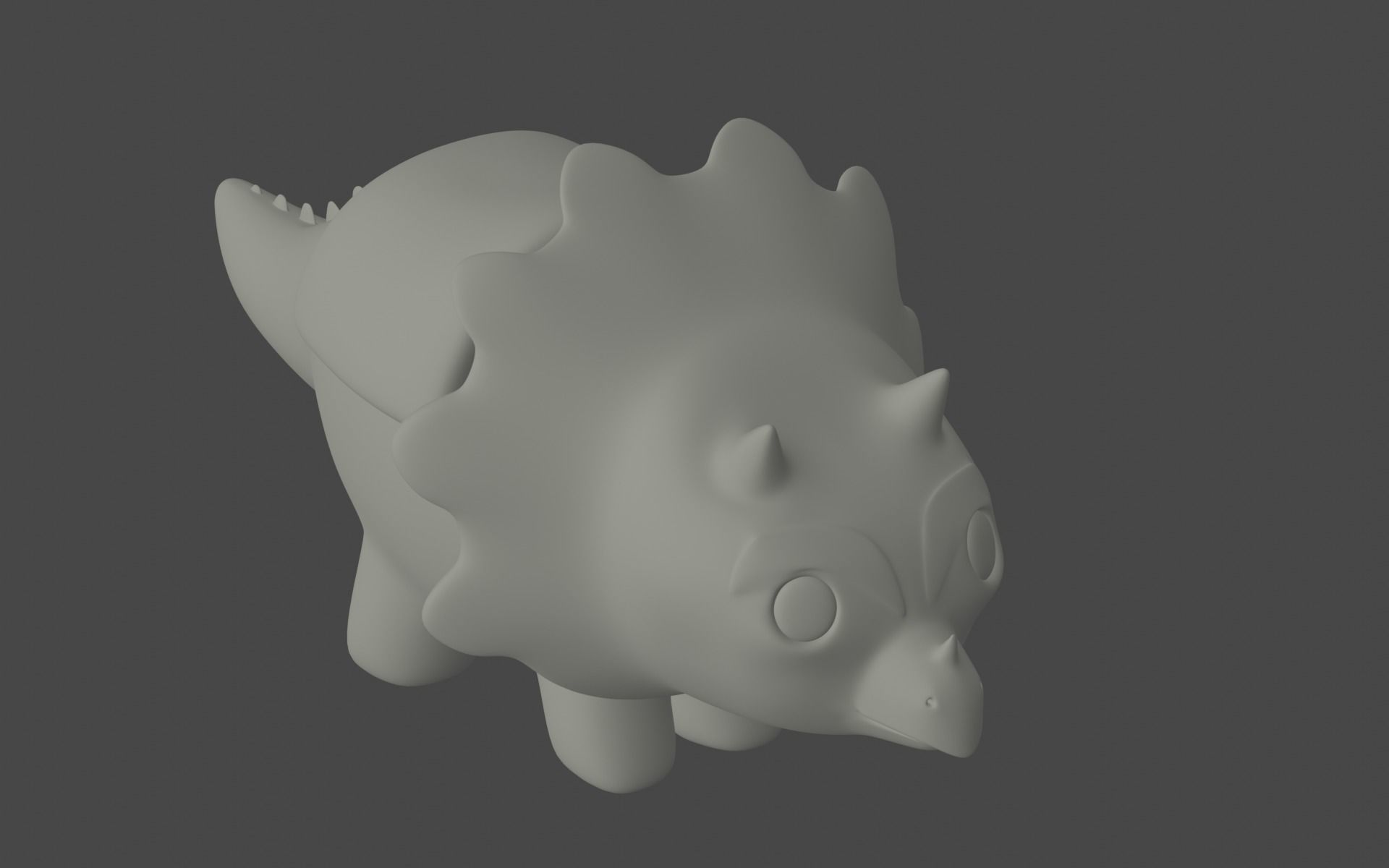 Cute triceraptor 3D print model_5