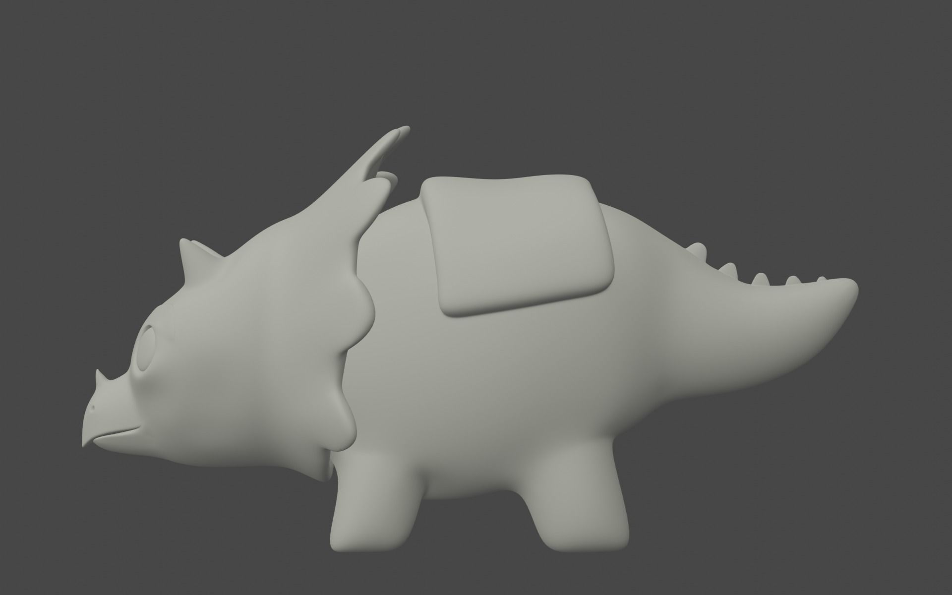 Cute triceraptor 3D print model_2