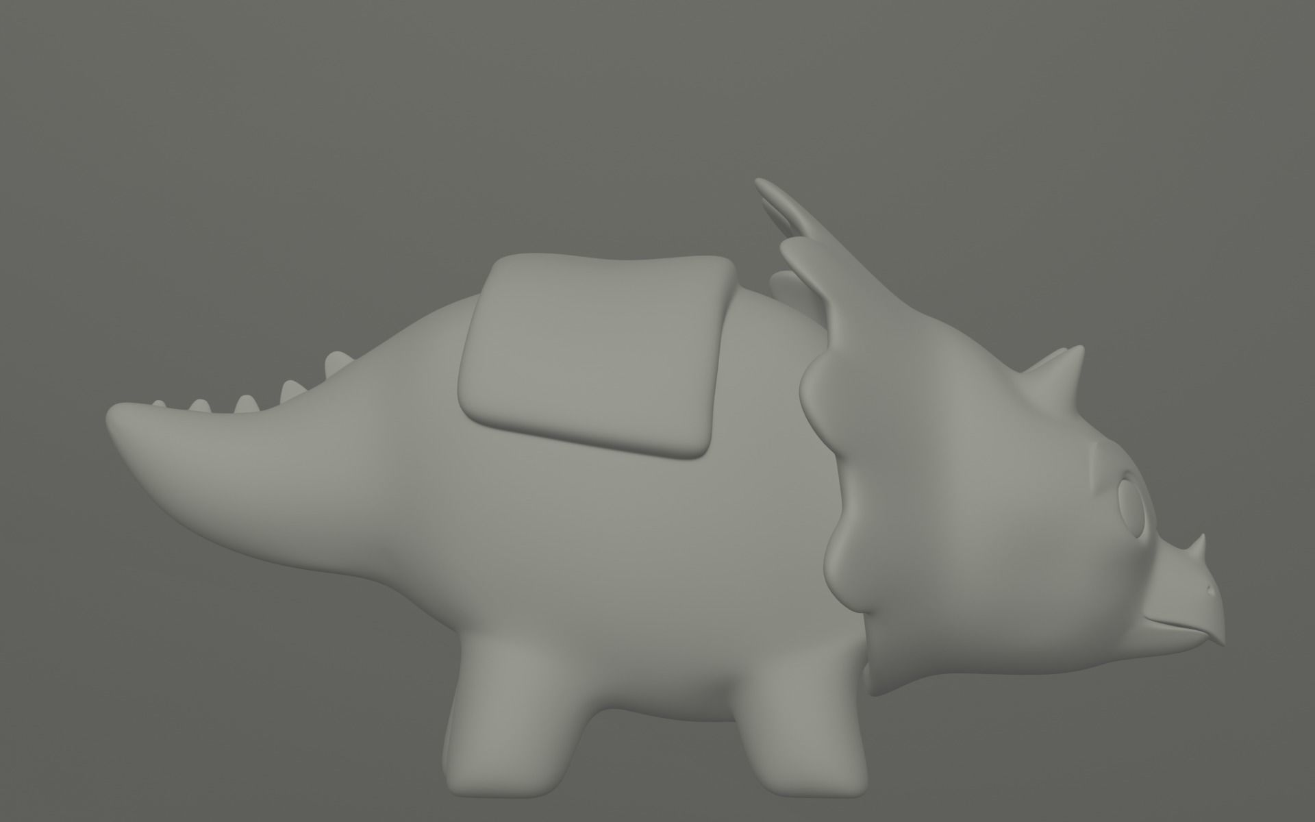 Cute triceraptor 3D print model_4