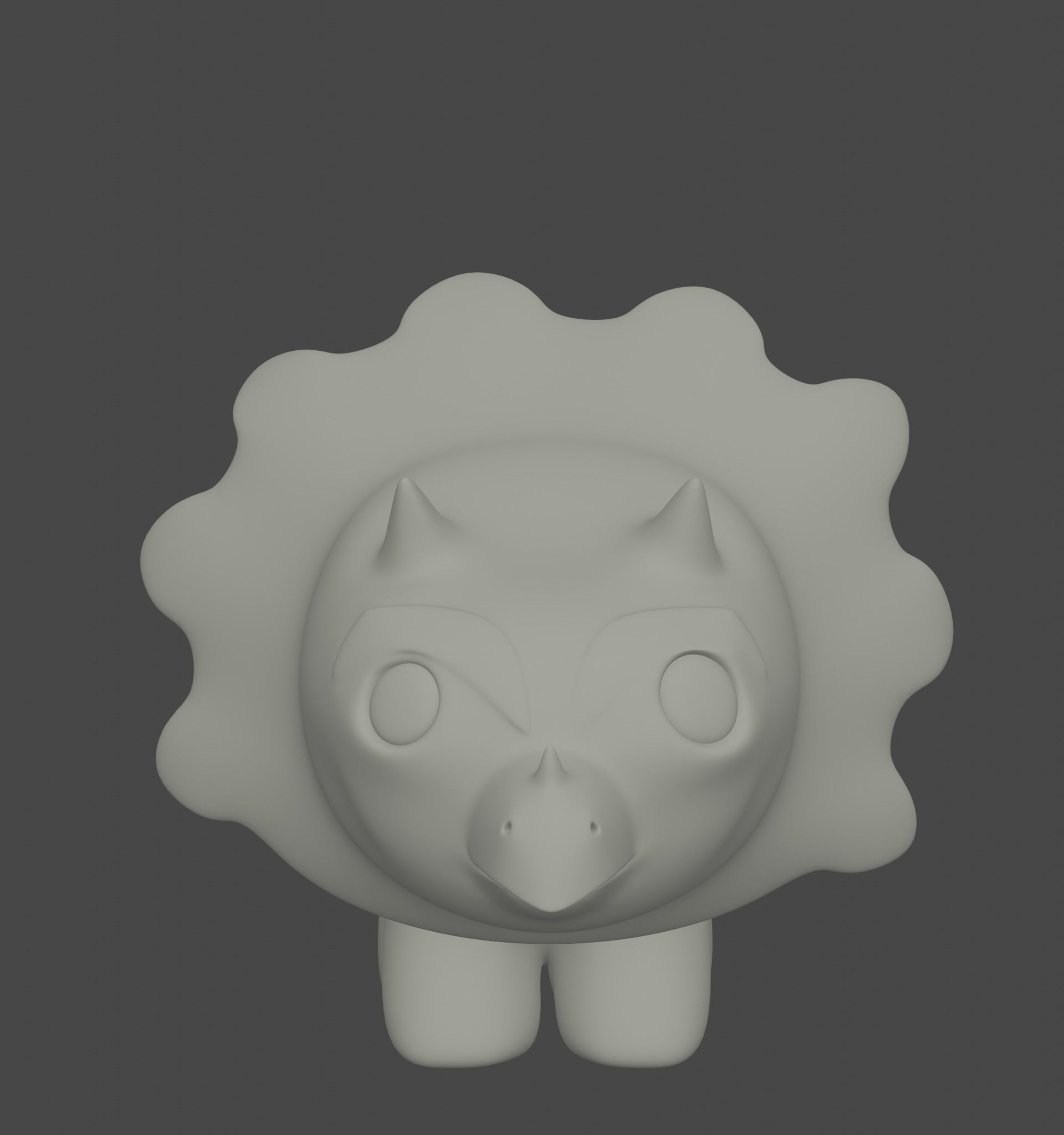 Cute triceraptor 3D print model_3