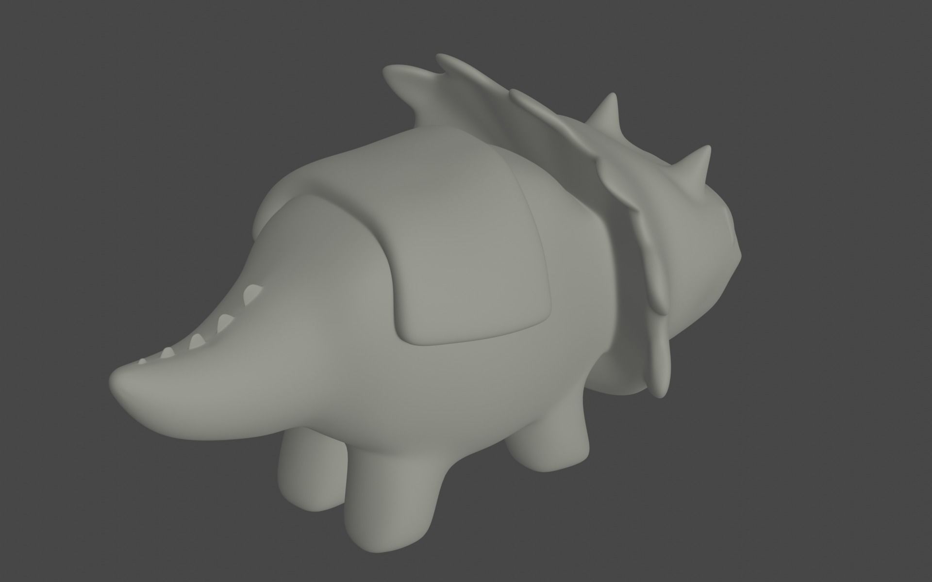 Cute triceraptor 3D print model_7