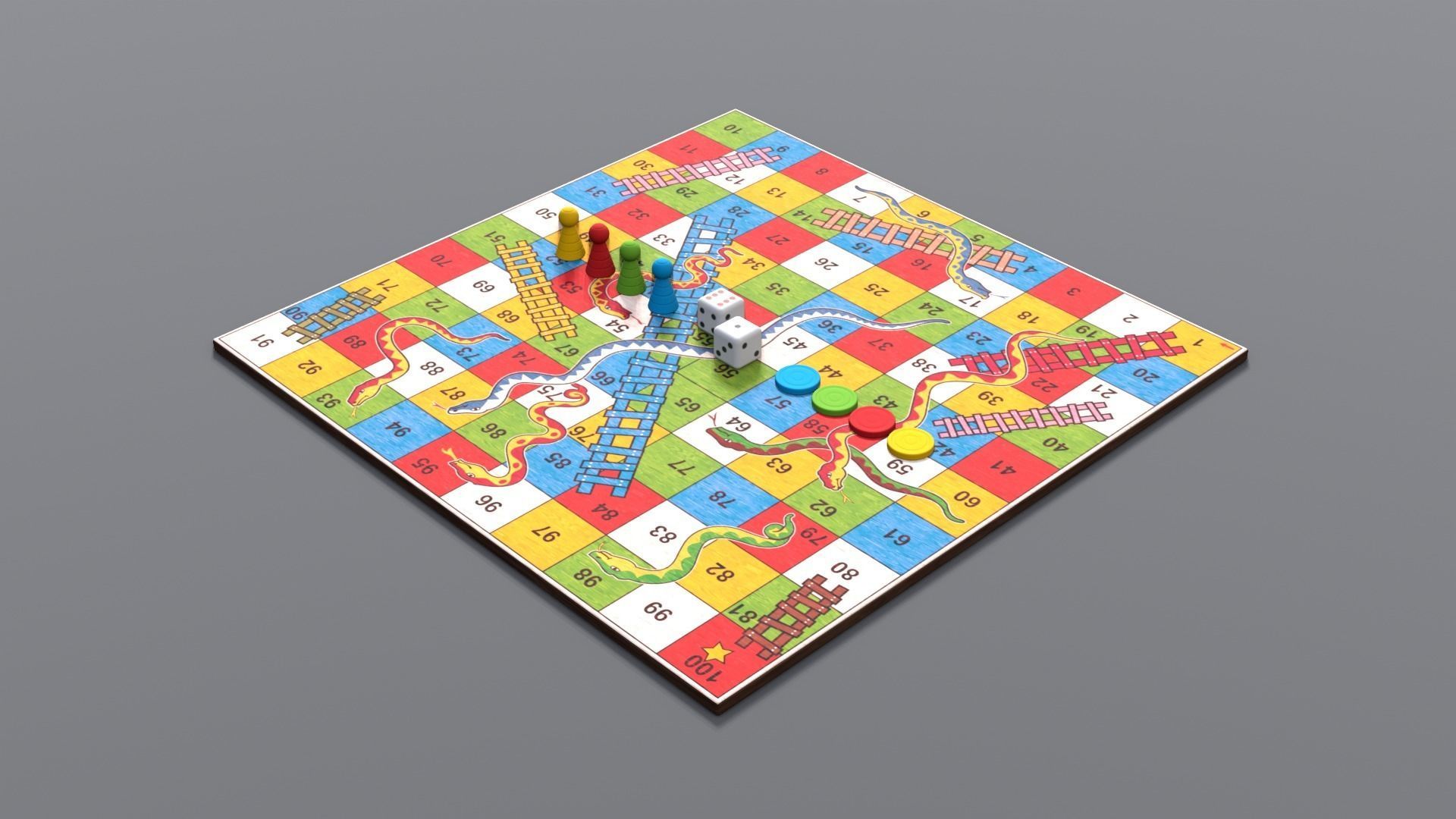 Snakes and Ladders Low-poly 3D model_4
