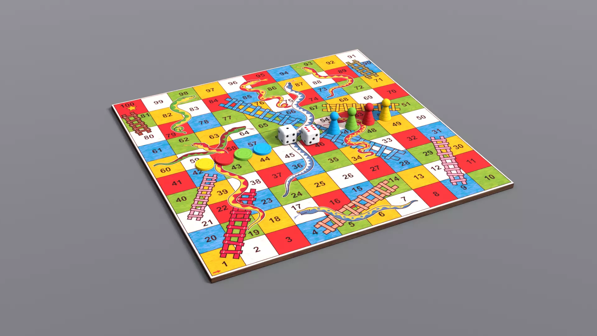 Snakes and Ladders Low-poly 3D model_0