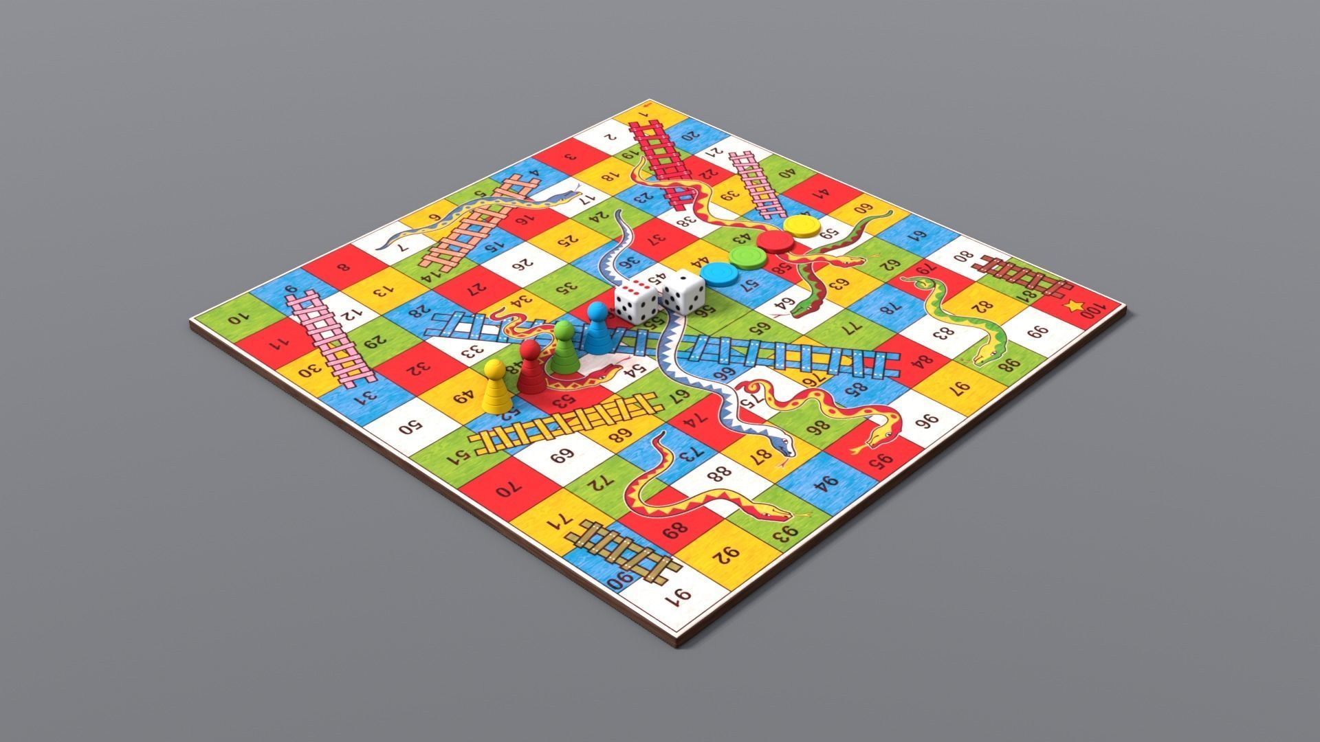 Snakes and Ladders Low-poly 3D model_3