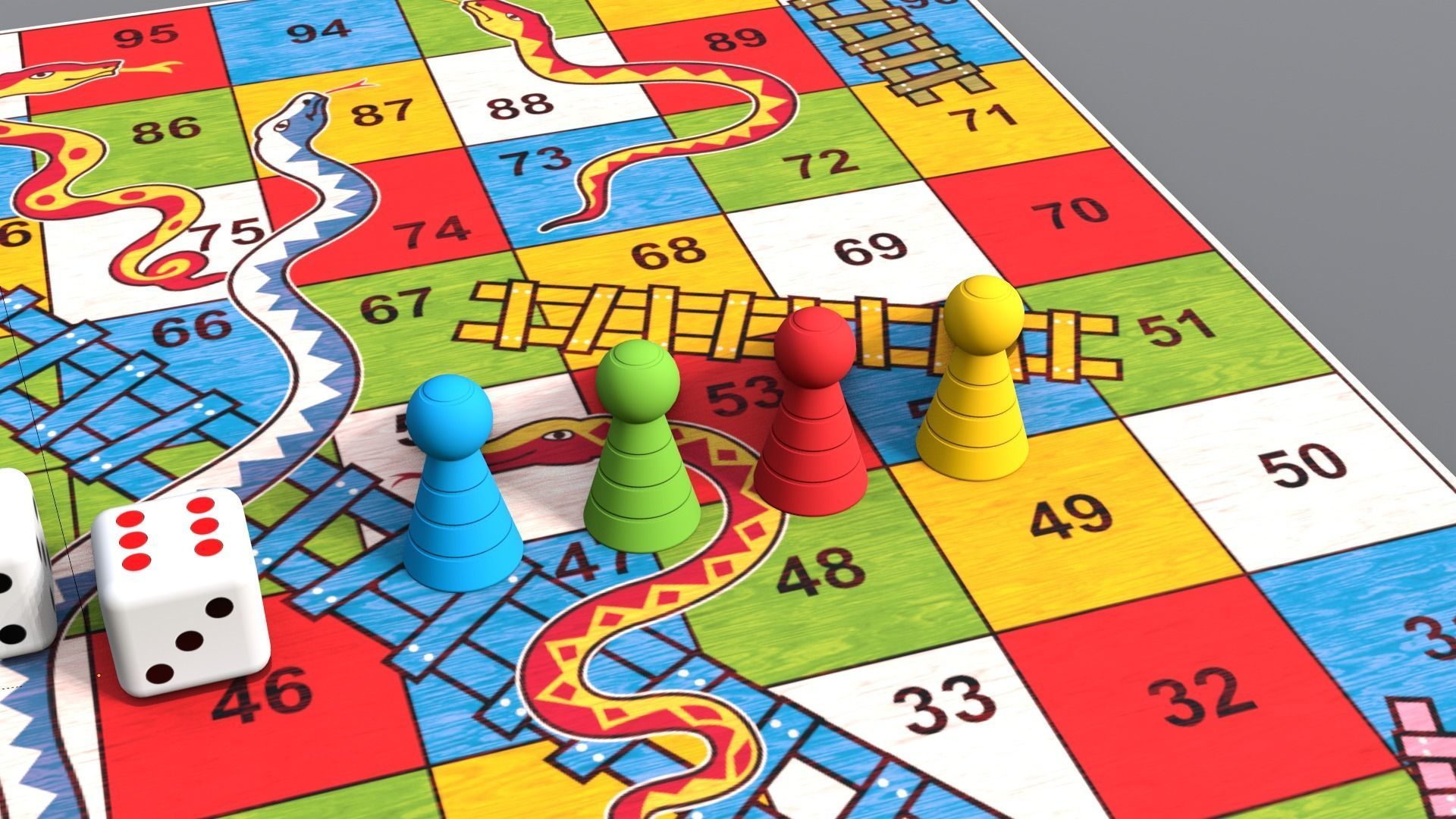 Snakes and Ladders Low-poly 3D model_8