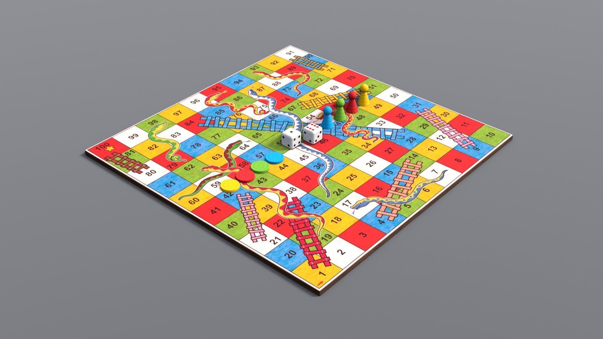 Snakes and Ladders Low-poly 3D model_5