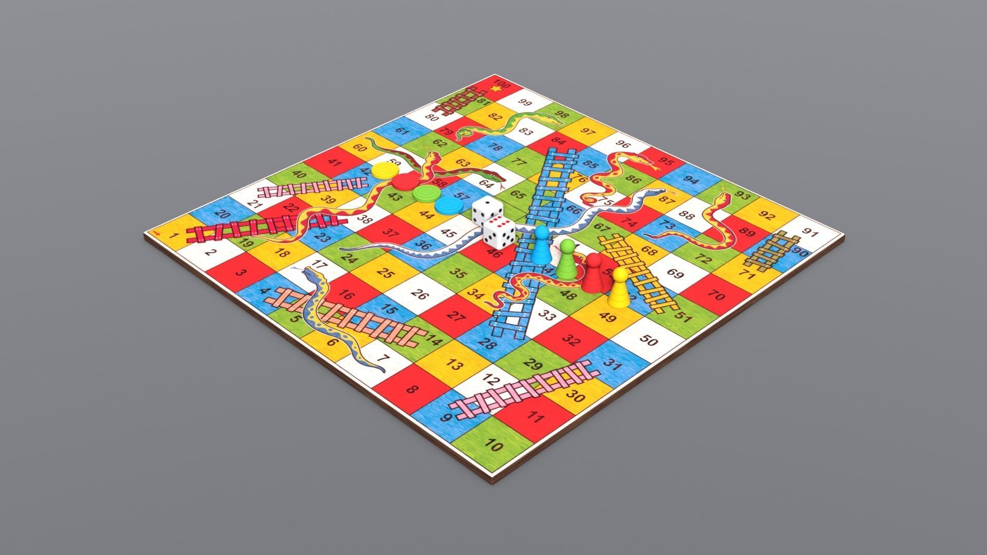 Snakes and Ladders Low-poly 3D model_2