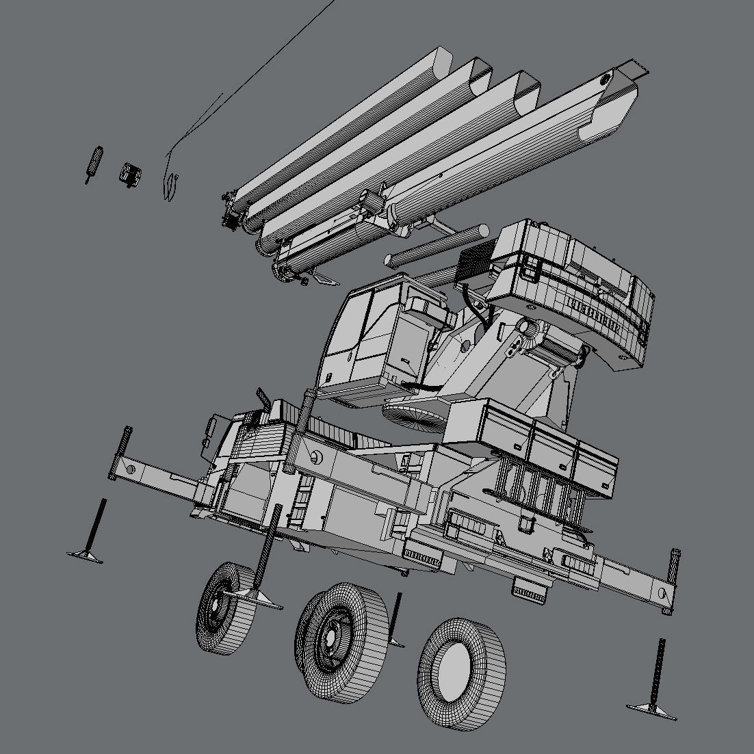 Mobile Crane Liebherr LTM 1040 2 1 3D model_21