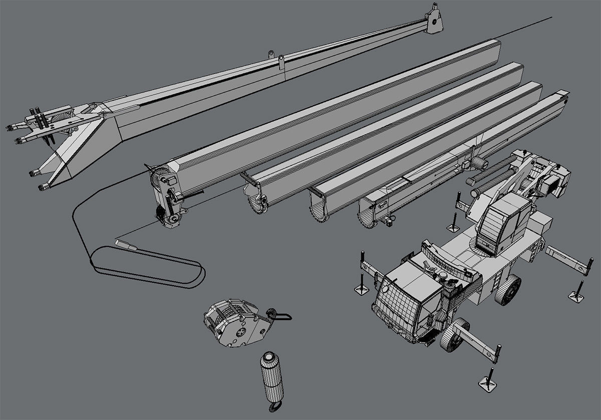 Mobile Crane Liebherr LTM 1040 2 1 3D model_20