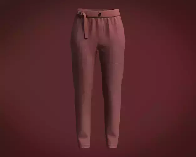 Ladies Red Woven Pant