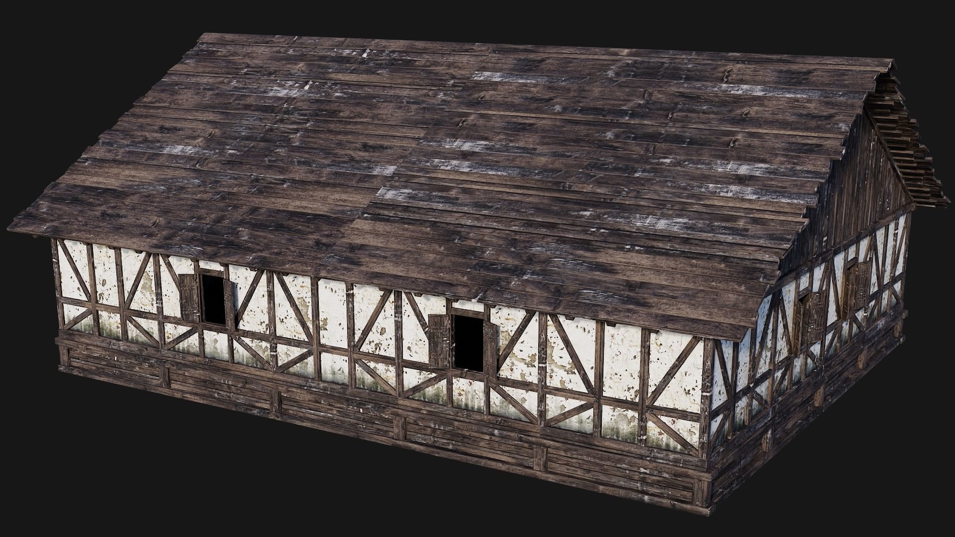 Old Medieval House Building 4K Textures GameReady 196 Low-poly 3D model_6