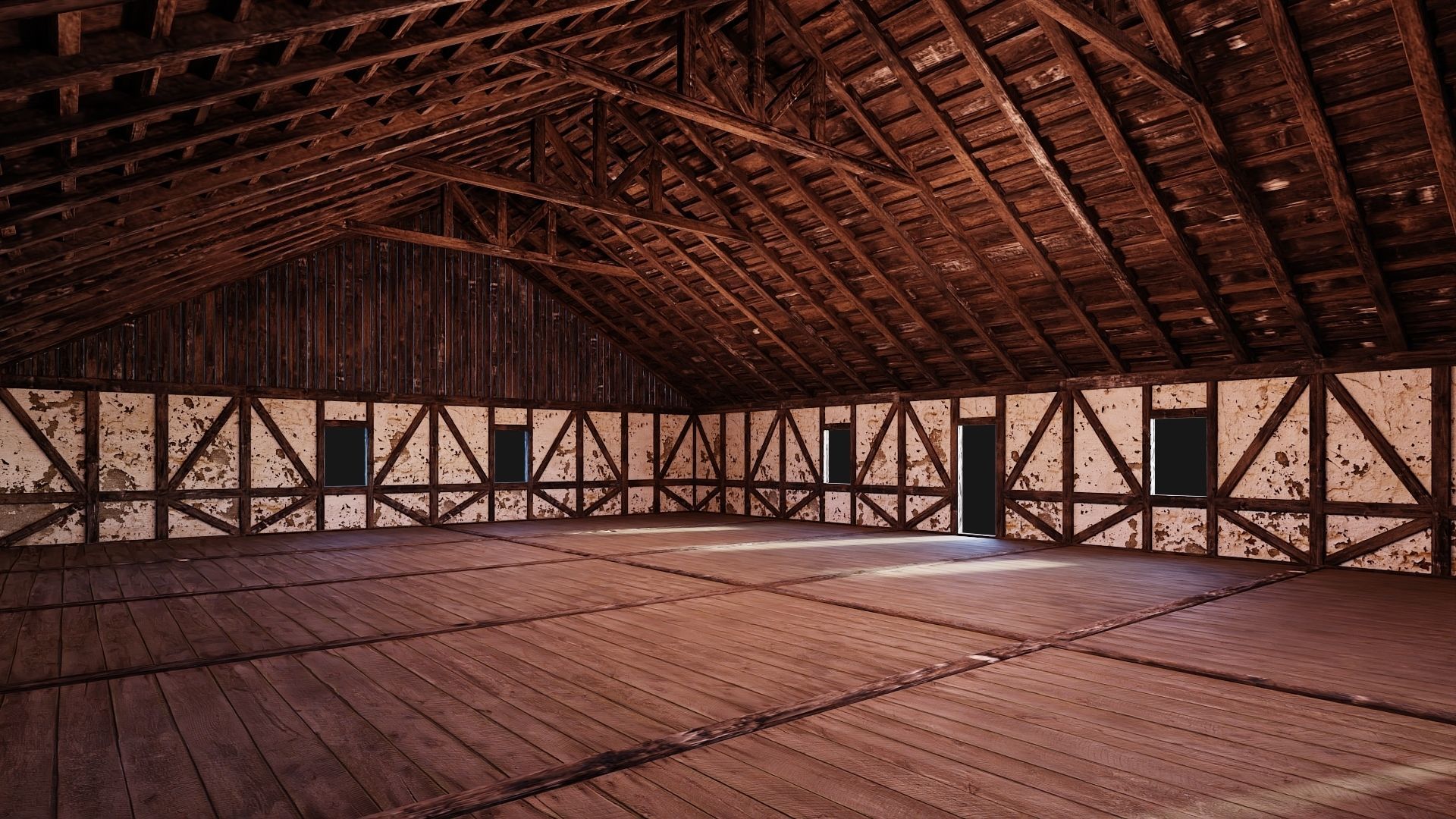 4 Old Medieval Building Pack 4K Textures GameReady 193 to 196 Low-poly 3D model_43