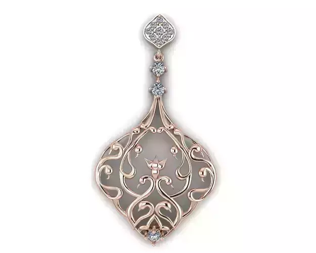 Diamond Earring 3D print model