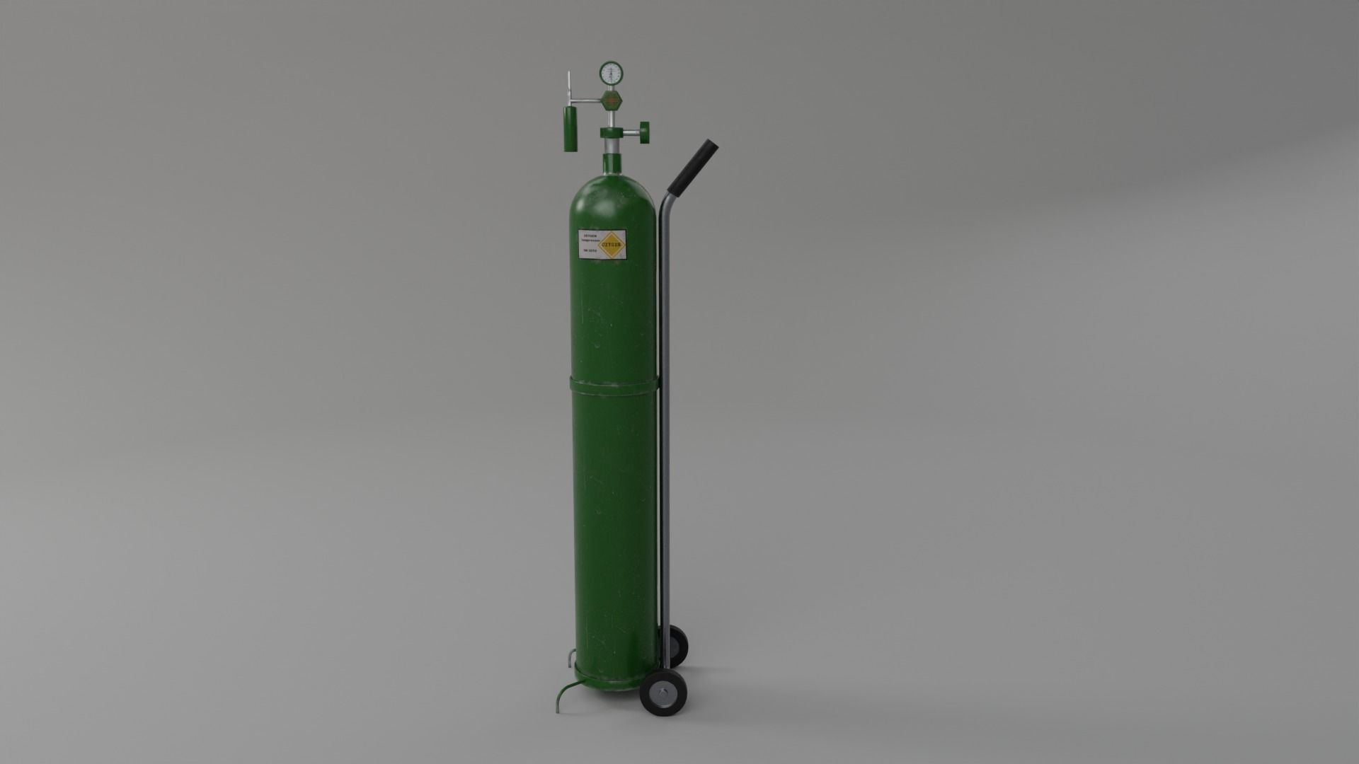 Oxygen Tank Cylinder Low-poly 3D model_5