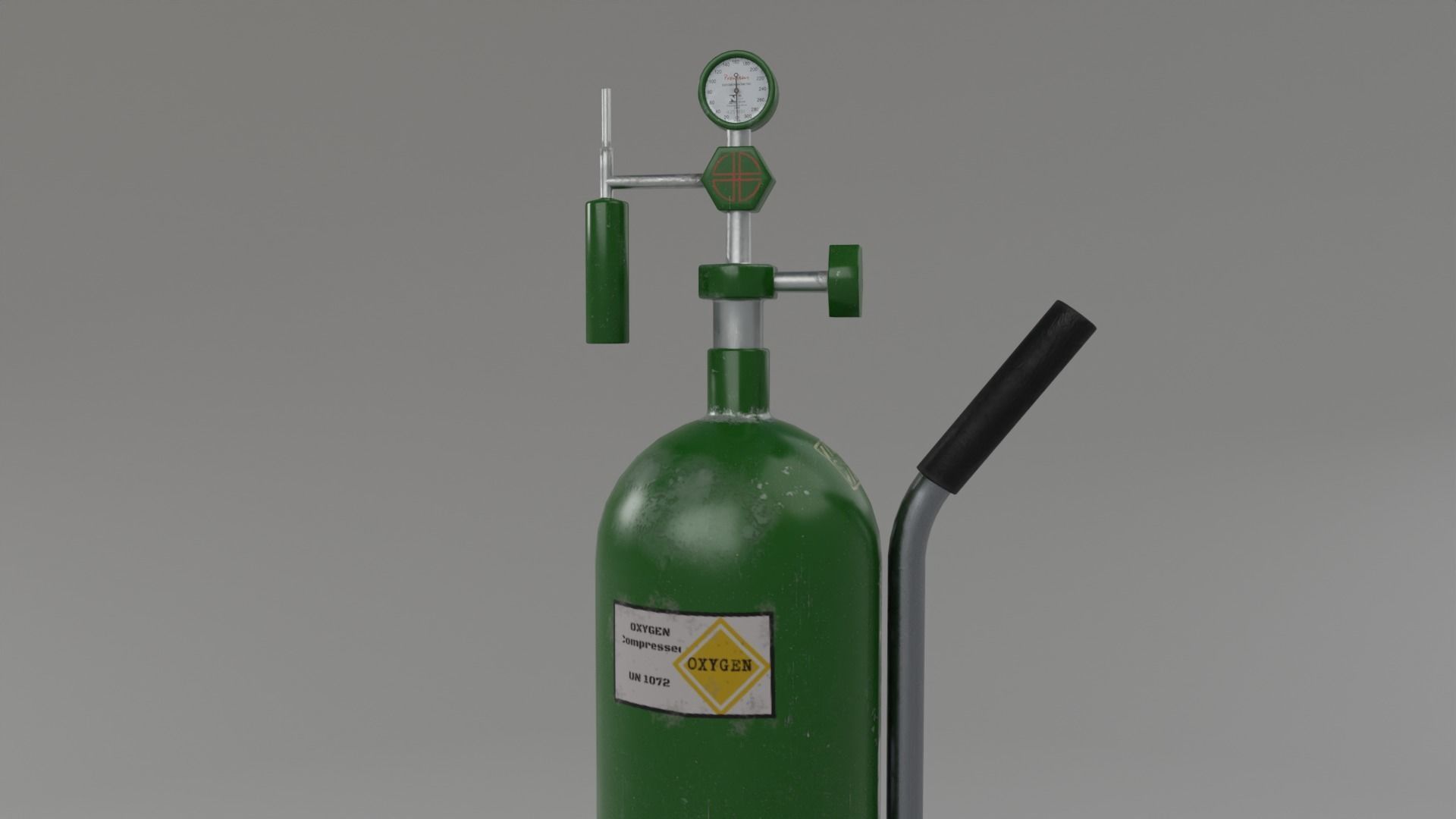 Oxygen Tank Cylinder Low-poly 3D model_3