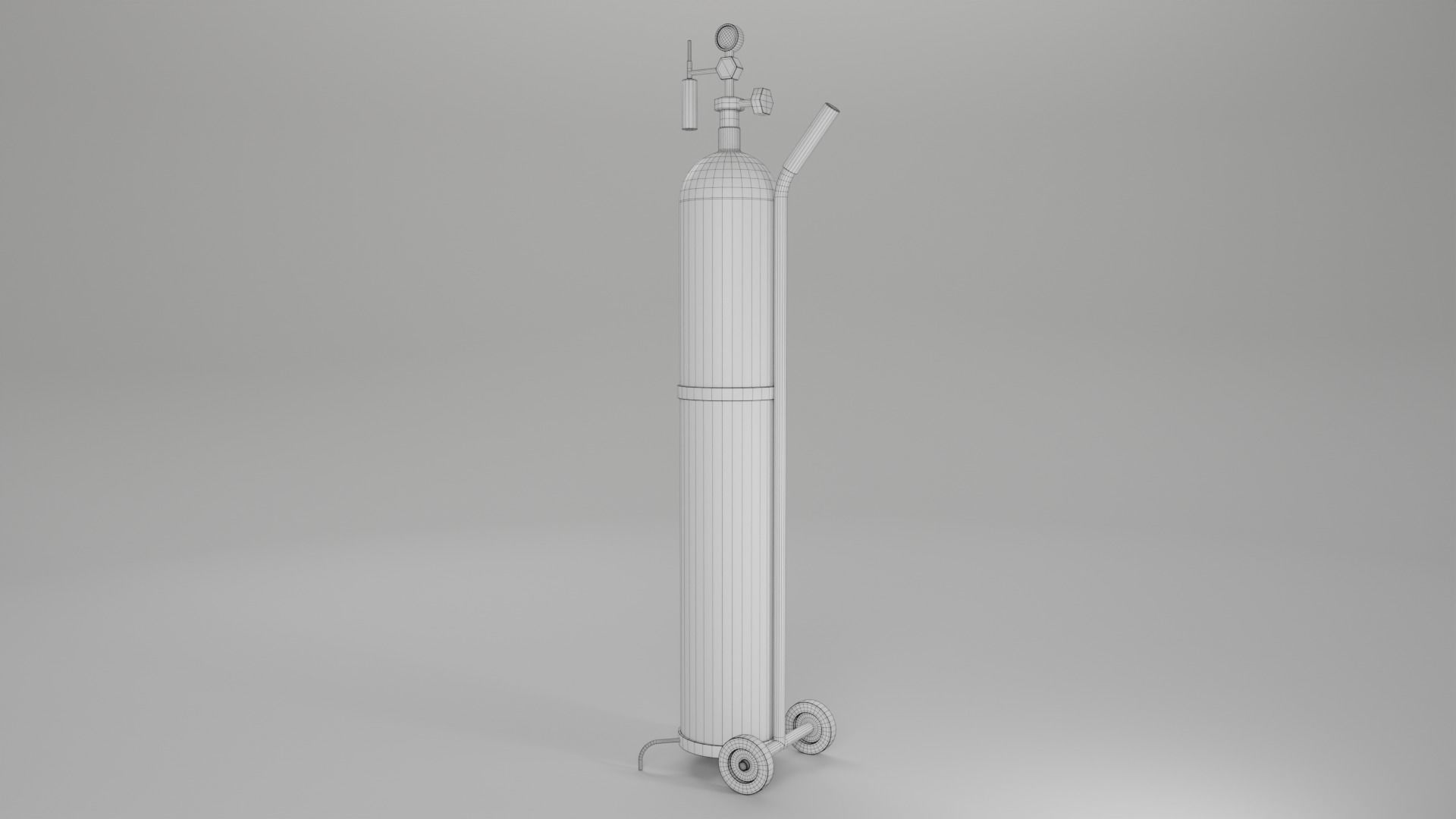 Oxygen Tank Cylinder Low-poly 3D model_1