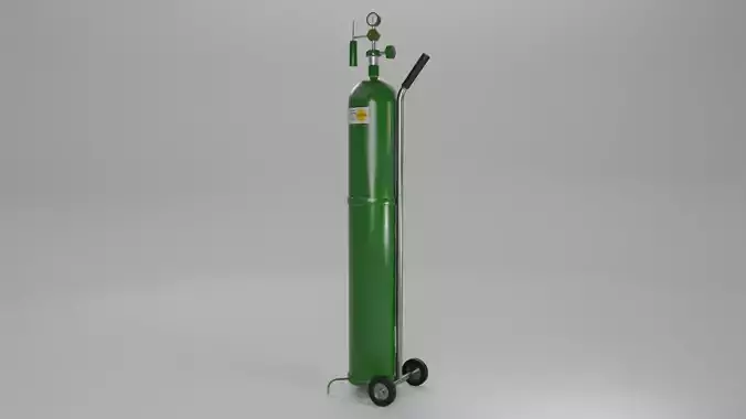 Oxygen Tank Cylinder Low-poly 3D model