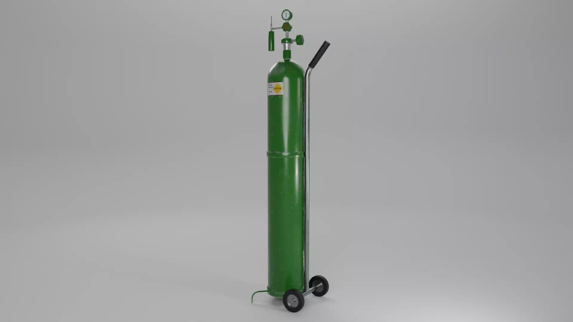 Oxygen Tank Cylinder Low-poly 3D model_0