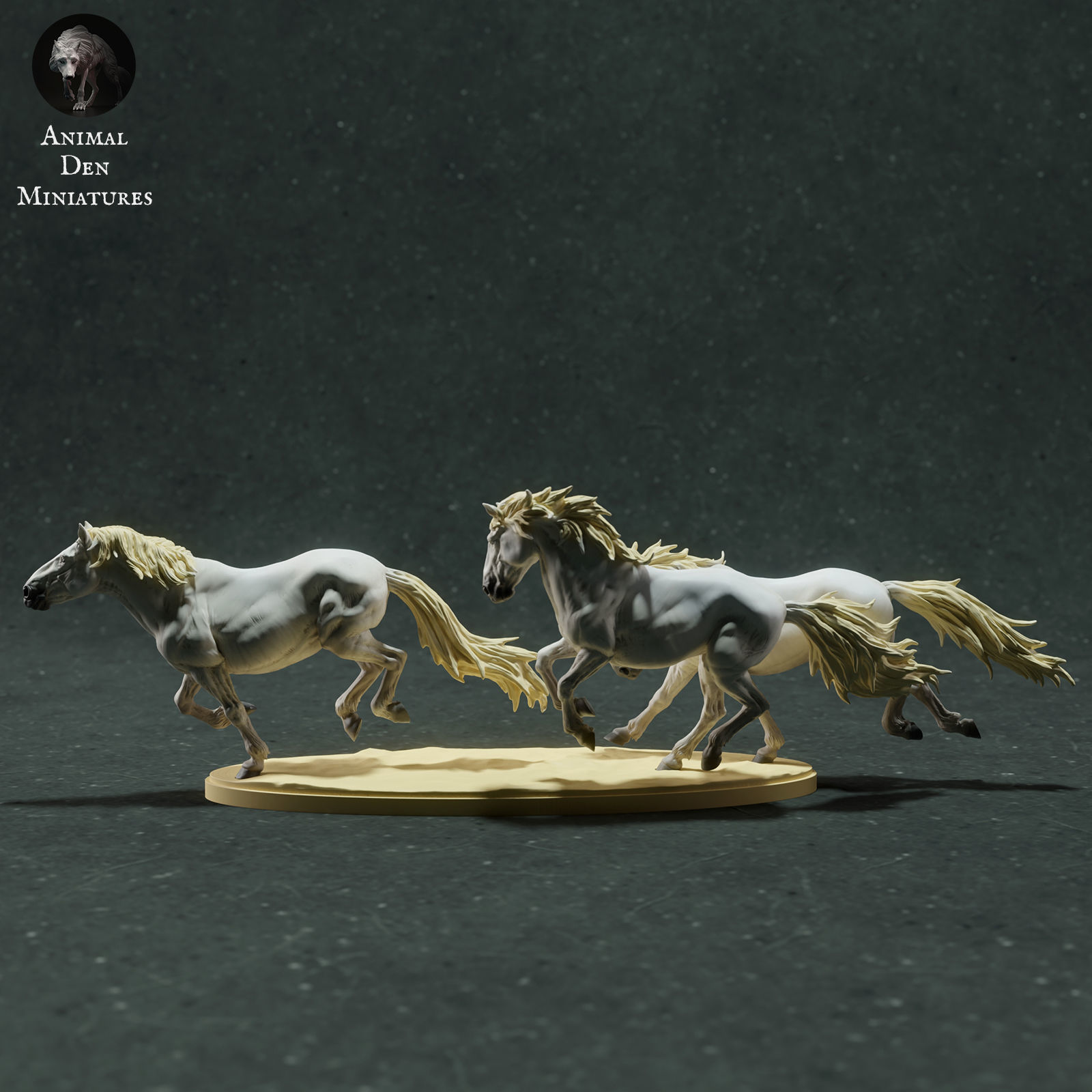 Camargue Horses Running 3D print model_5