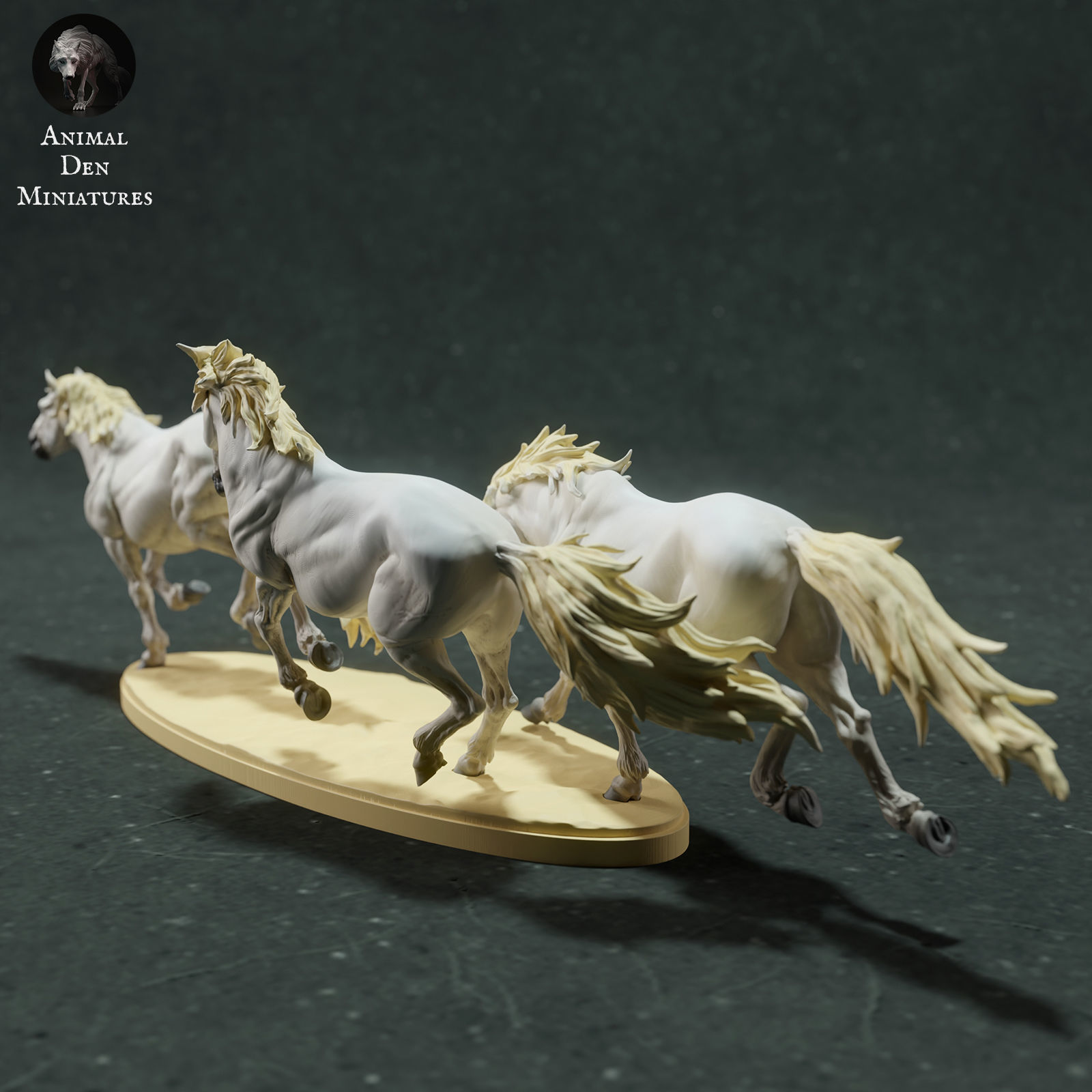Camargue Horses Running 3D print model_4