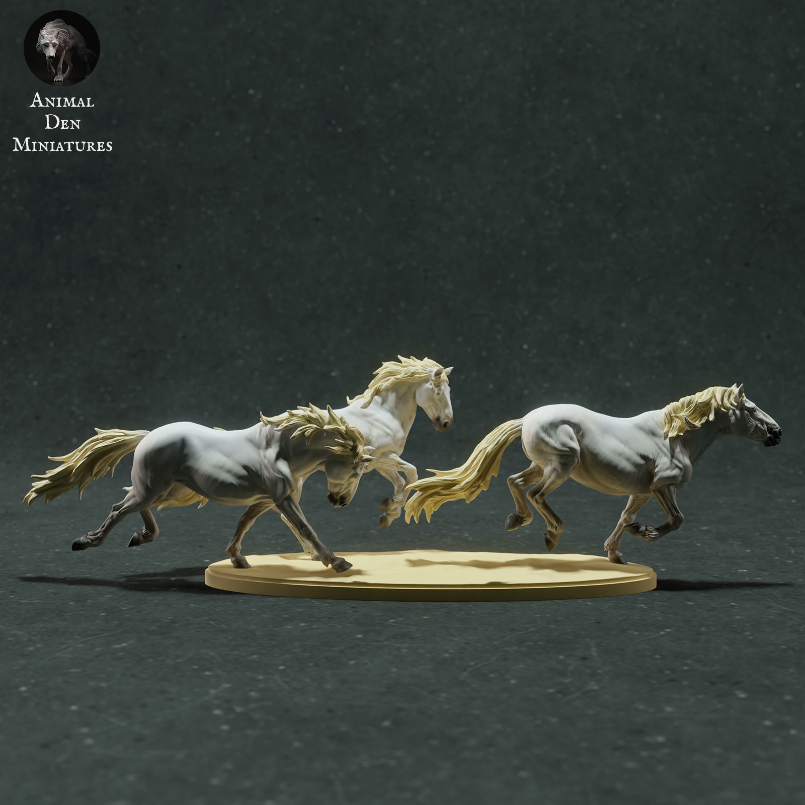 Camargue Horses Running 3D print model_1