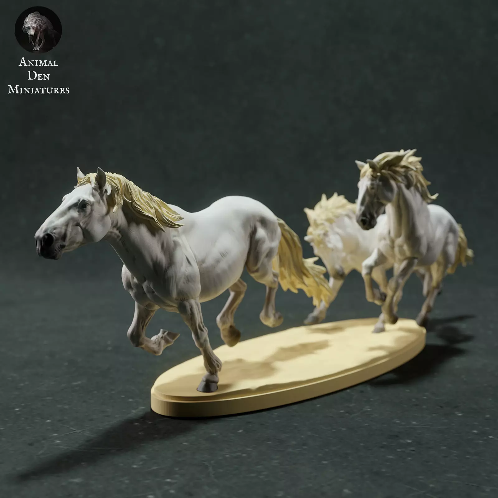 Camargue Horses Running 3D print model_0