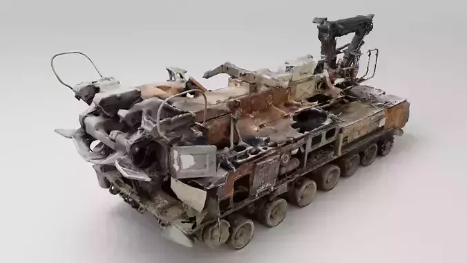 russian 9A39 Gadfly TEL transloader destroyed by Ukrainian army  3D model