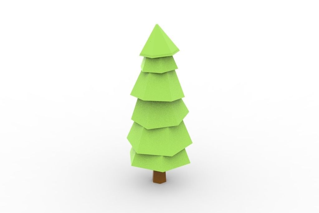 low-poly tree bundle Low-poly 3D model_9