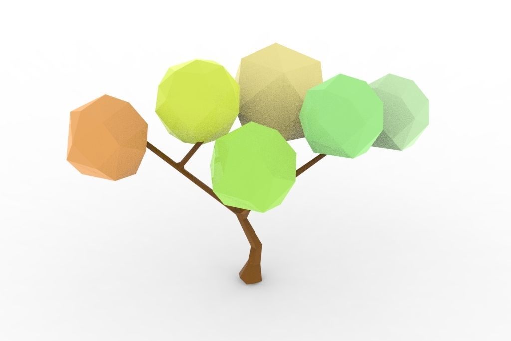 low-poly tree bundle Low-poly 3D model_14