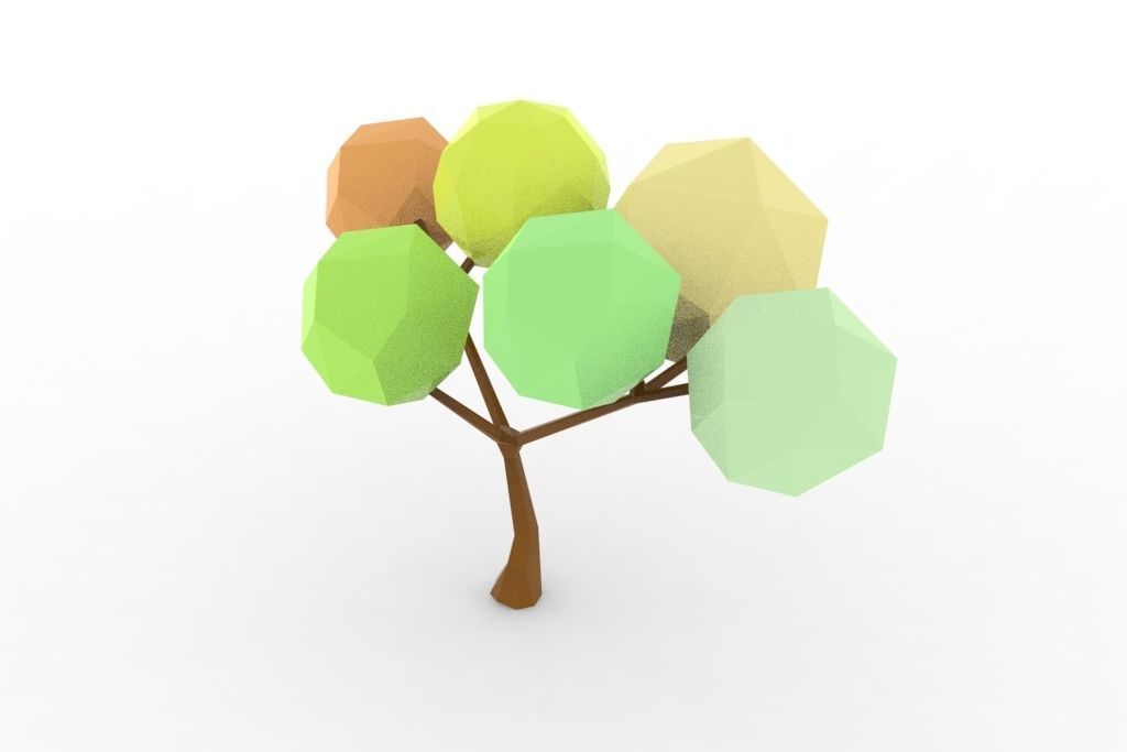 low-poly tree bundle Low-poly 3D model_13
