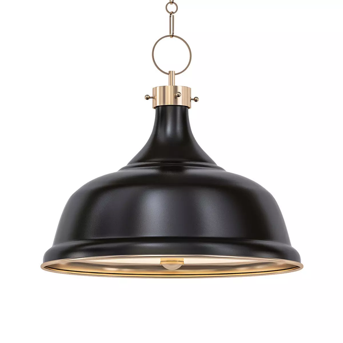 Metal gold pendant light 3D model_0