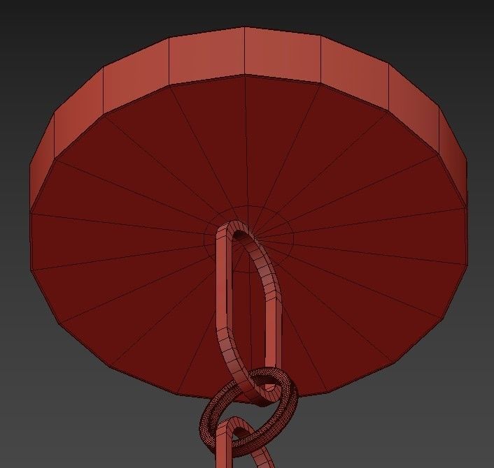 Metal gold pendant light 3D model_2