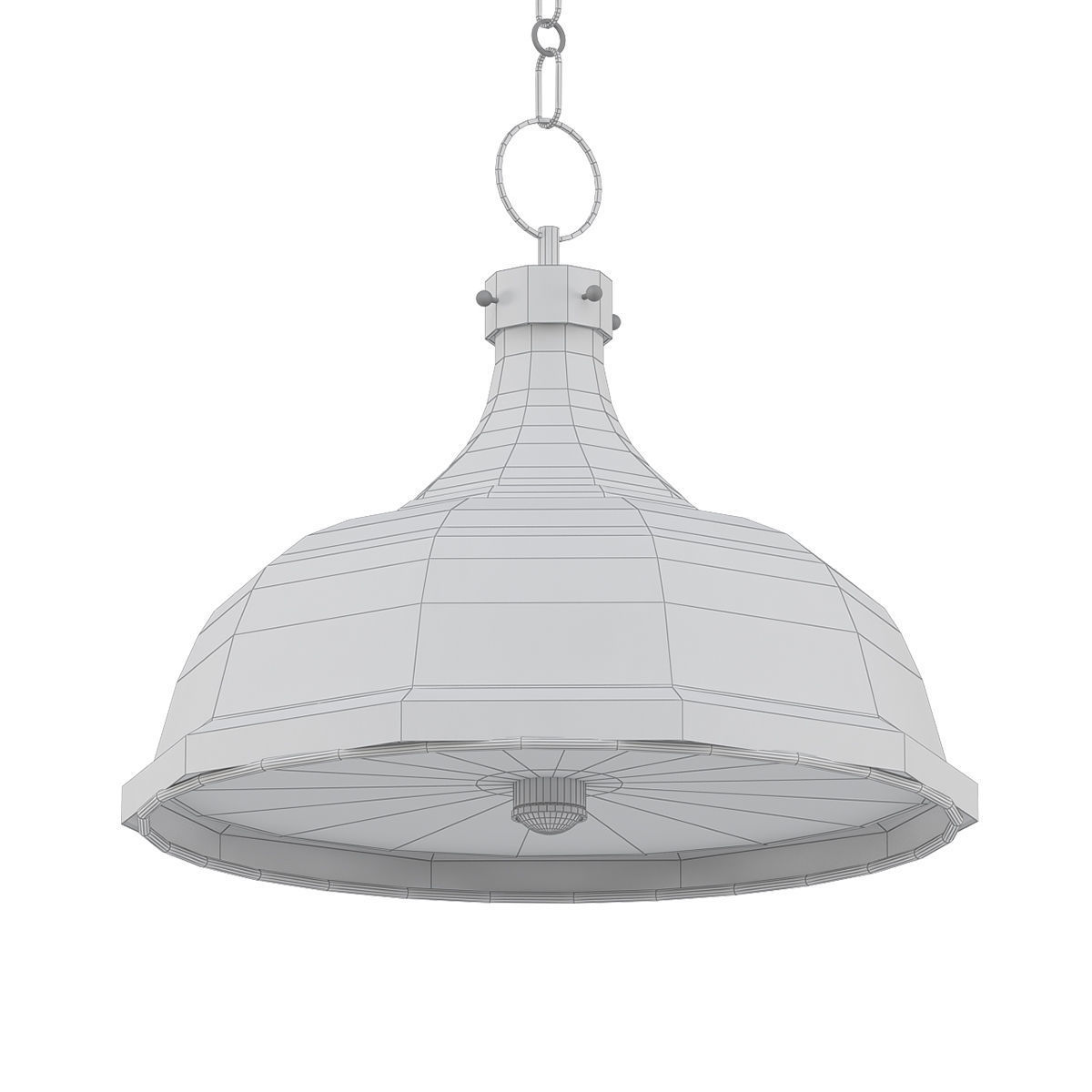 Metal gold pendant light 3D model_4