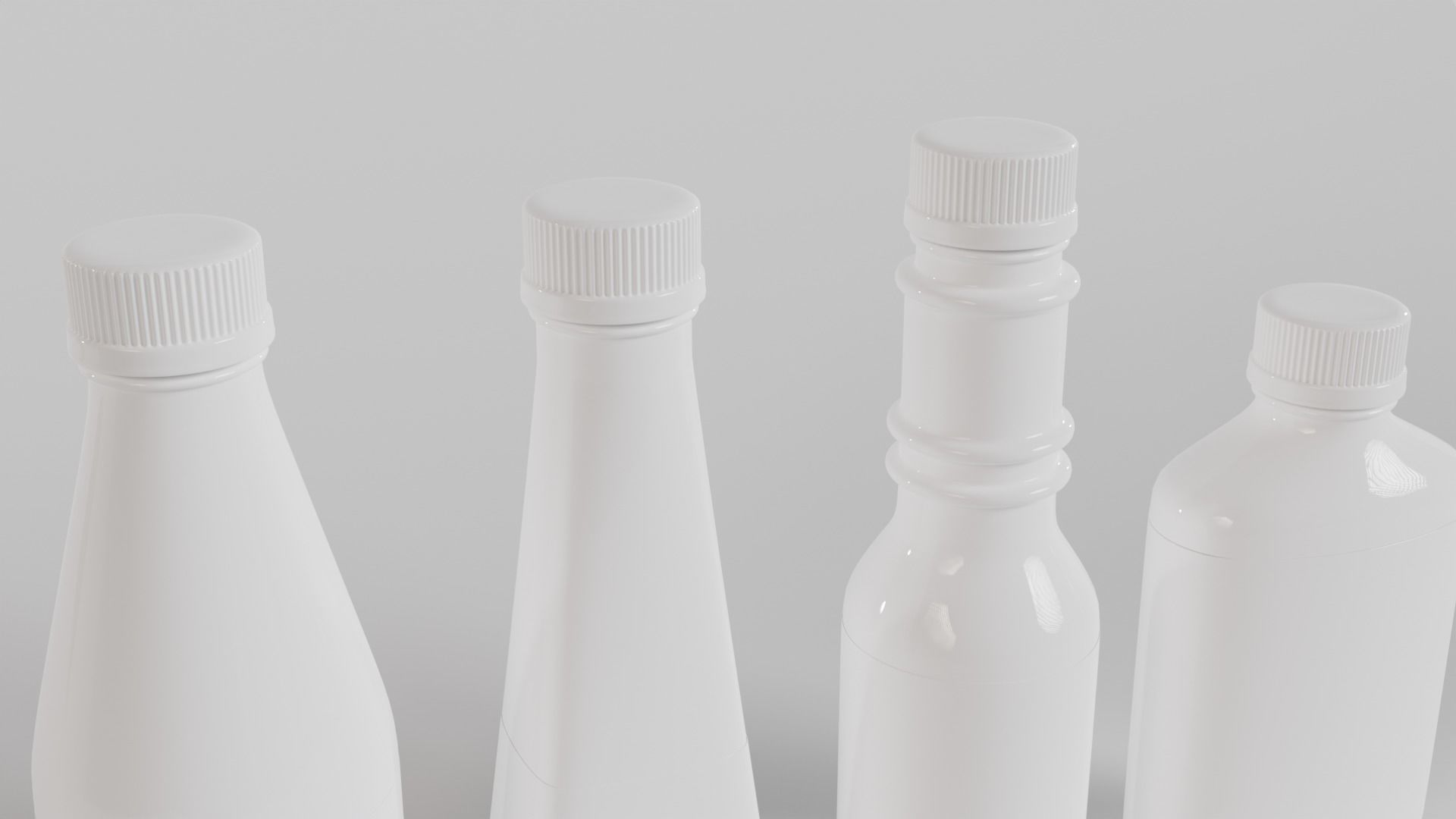 empty bottle with label 3D model_1