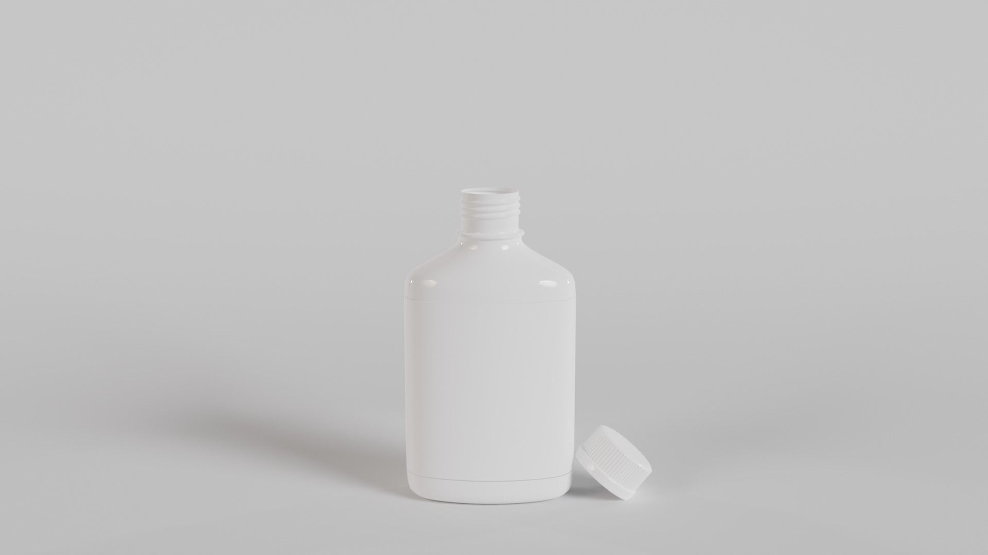 empty bottle with label 3D model_6